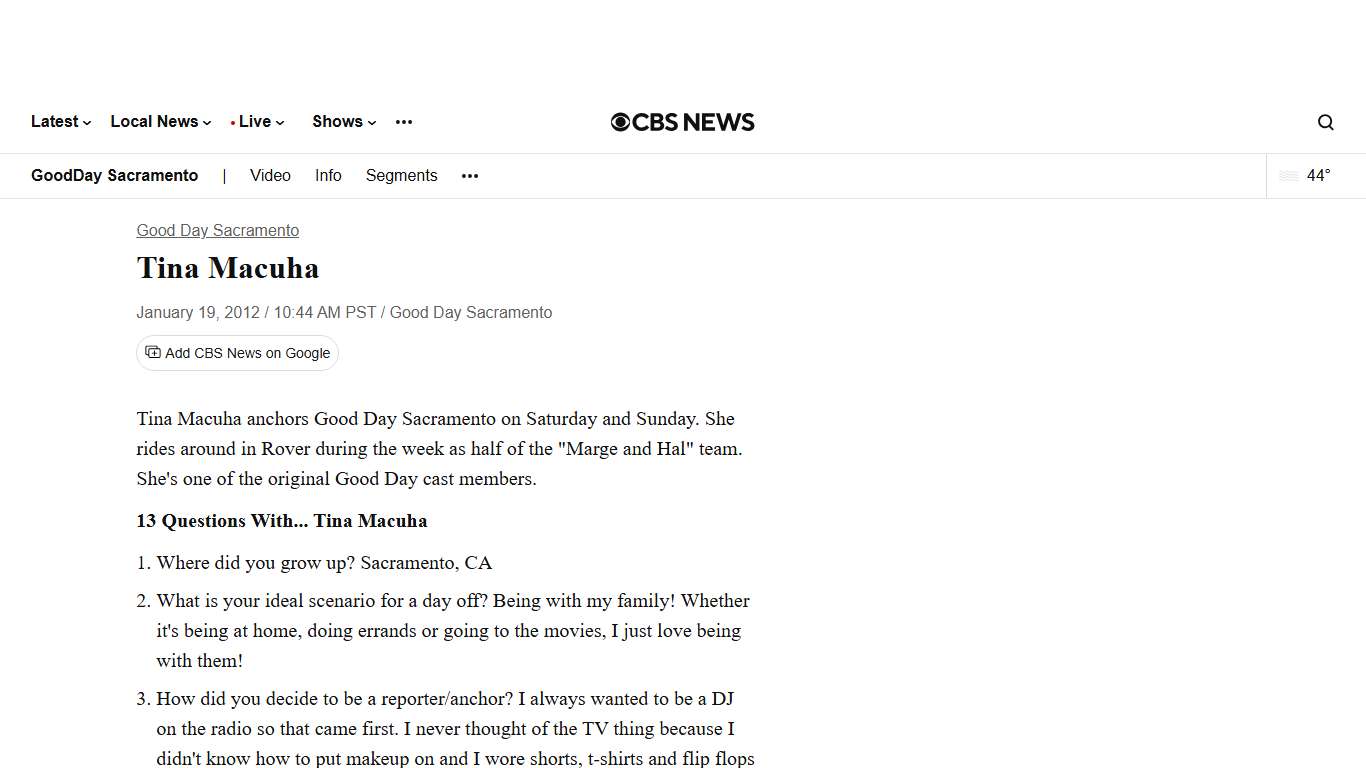 Tina Macuha - Good Day Sacramento